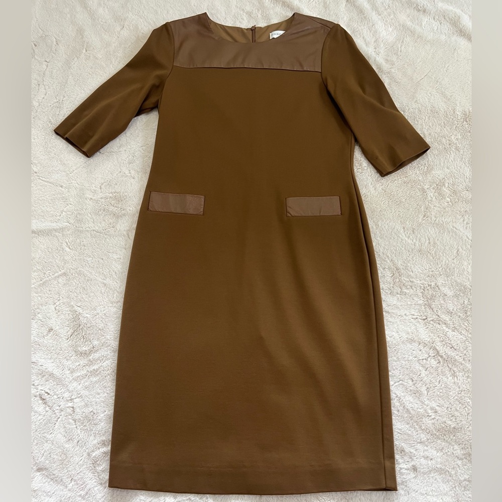 Doncaster Sheath Dress with Leather Accents - Size 10